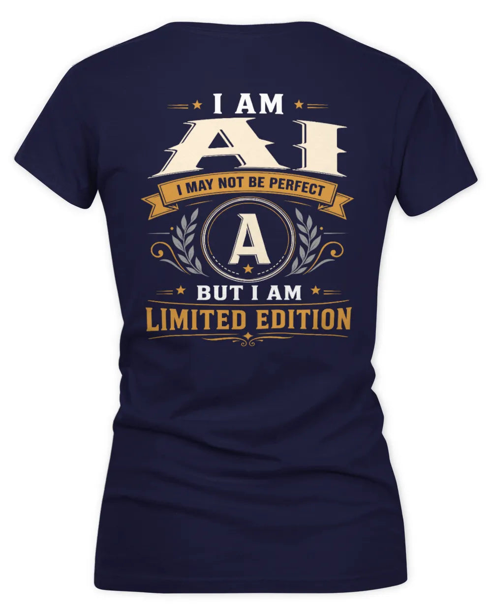 AI KT88-V9 - Personalized “I Am NAME I May Not Be Perfect, But I Am Limited Edition” - Women's V-Neck T-Shirt - Navy