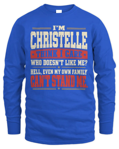 CHRISTELLE-KTL06-H009 I’m [NAME] – Think I Care? Personalized Funny T-Shirt - Men's Long Sleeved T-Shirt - Royal