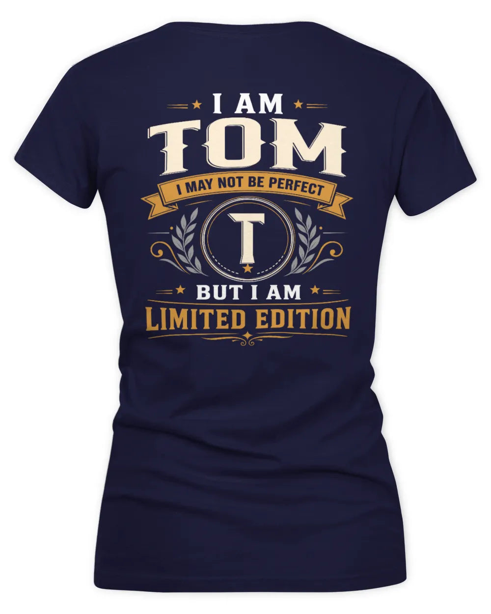 TOM KT88-V9 - Personalized “I Am NAME I May Not Be Perfect, But I Am Limited Edition” - Women's V-Neck T-Shirt - Navy