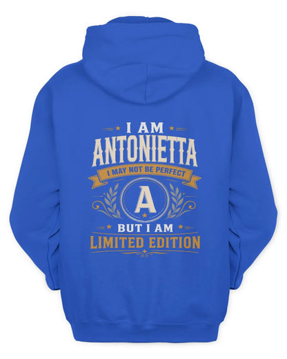 ANTONIETTA KT88-V9 - Personalized “I Am NAME I May Not Be Perfect, But I Am Limited Edition” - Unisex Hoodie - Royal