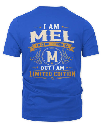 MEL KT88-V9 - Personalized “I Am NAME I May Not Be Perfect, But I Am Limited Edition” - Unisex Premium T-Shirt - Royal