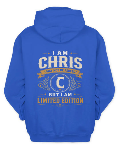 CHRIS KT88-V9 - Personalized “I Am NAME I May Not Be Perfect, But I Am Limited Edition” - Unisex Hoodie - Royal