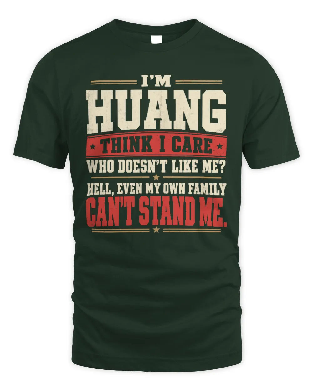 HUANG-KTL06-H009 I’m [NAME] – Think I Care? Personalized Funny T-Shirt - Unisex Standard T-Shirt - Forest Green