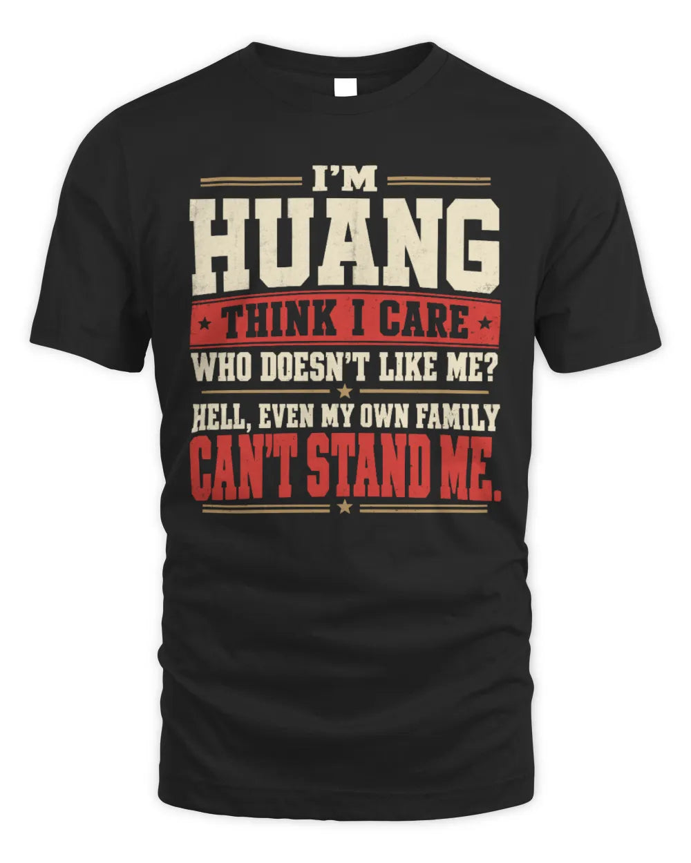 HUANG-KTL06-H009 I’m [NAME] – Think I Care? Personalized Funny T-Shirt - Unisex Standard T-Shirt - Black