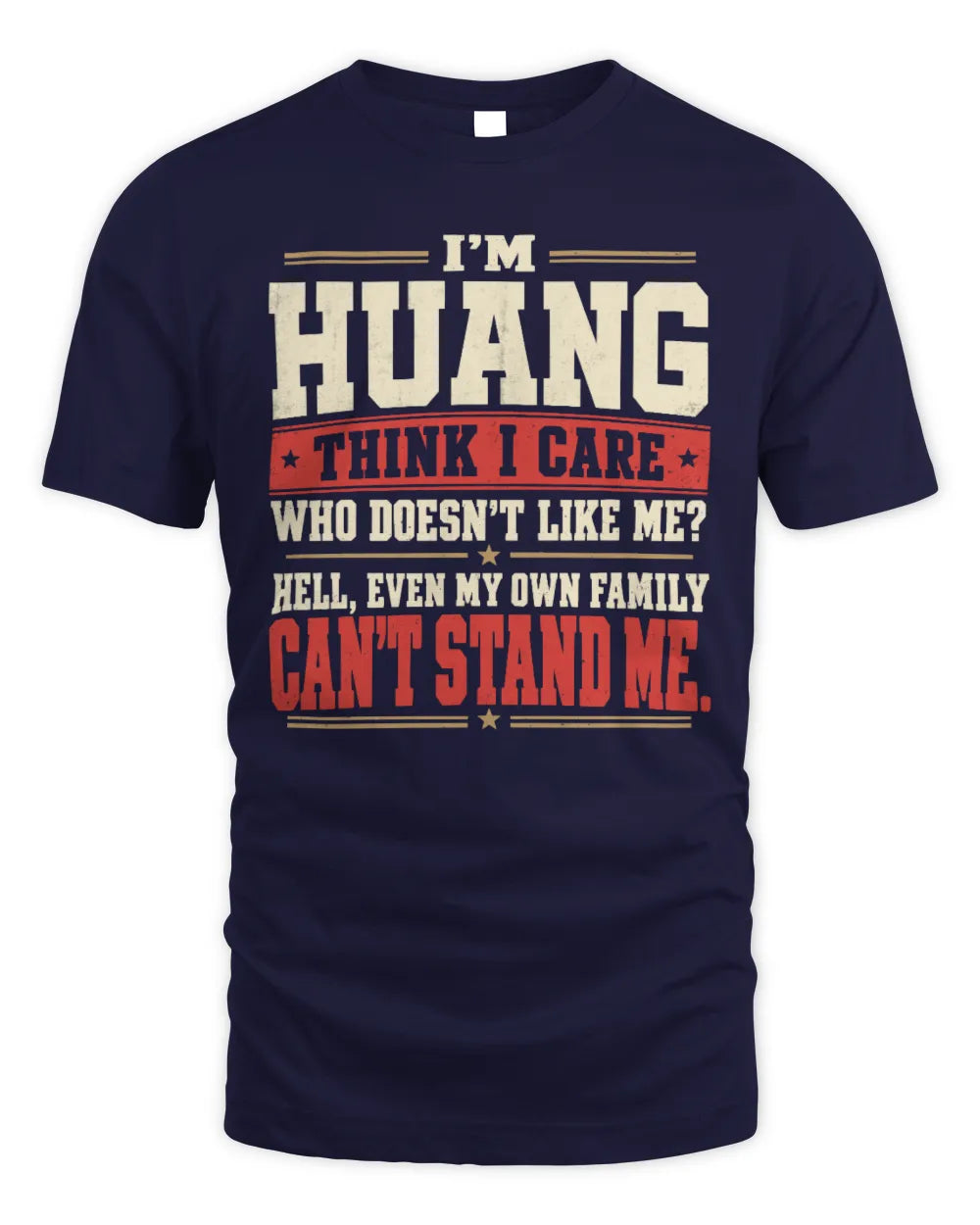 HUANG-KTL06-H009 I’m [NAME] – Think I Care? Personalized Funny T-Shirt - Unisex Standard T-Shirt - Navy