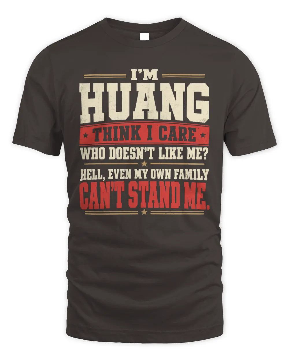HUANG-KTL06-H009 I’m [NAME] – Think I Care? Personalized Funny T-Shirt - Unisex Standard T-Shirt - Dark Chocolate