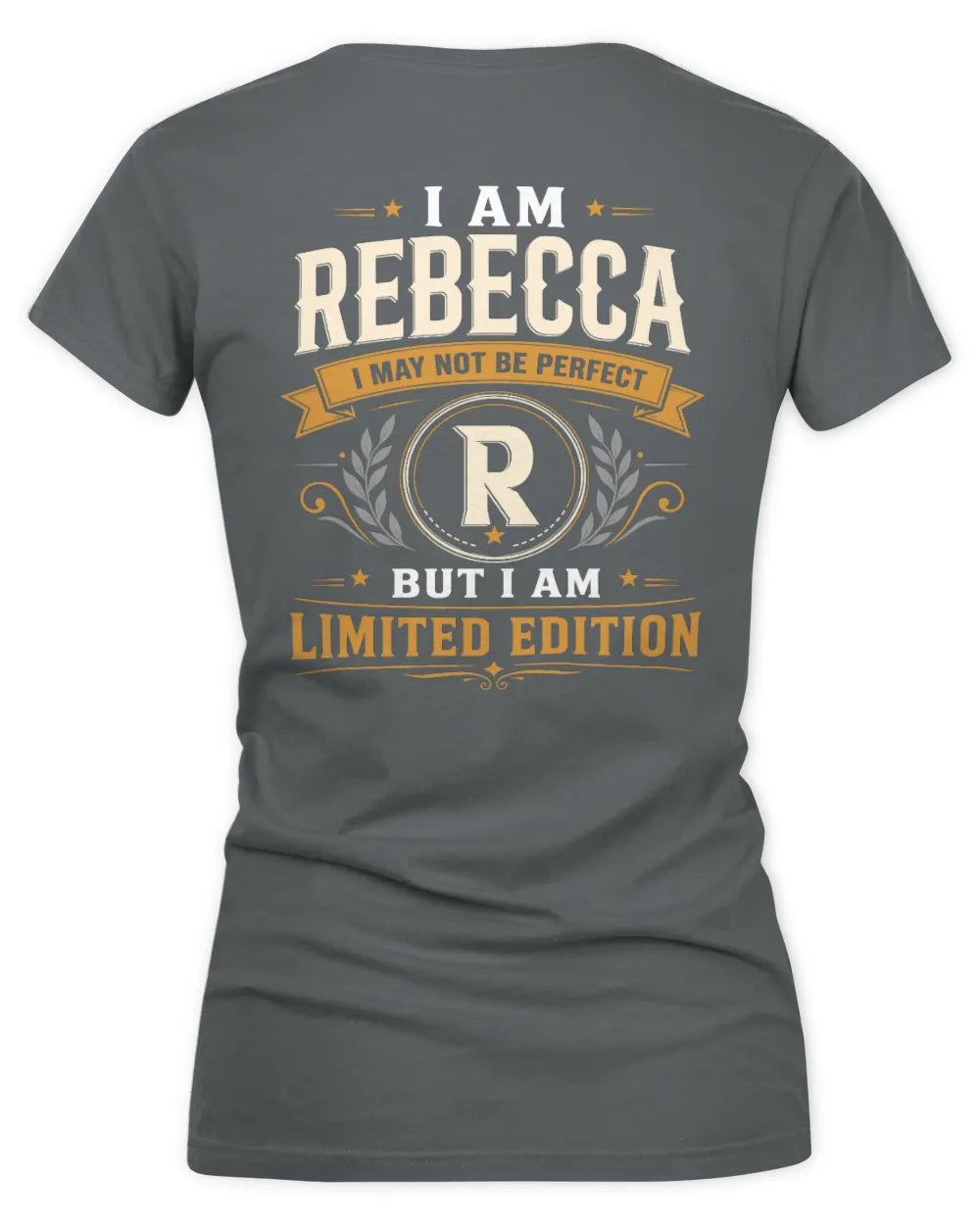 REBECCA KT88-V9 - Personalized “I Am NAME I May Not Be Perfect, But I Am Limited Edition” - Women's V-Neck T-Shirt - Charcoal