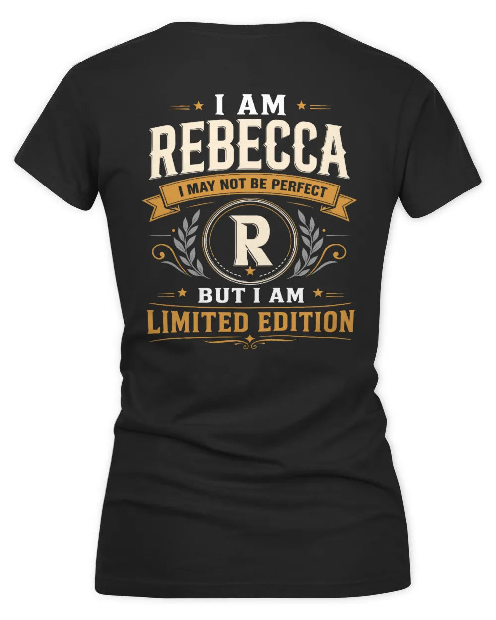 REBECCA KT88-V9 - Personalized “I Am NAME I May Not Be Perfect, But I Am Limited Edition” - Women's V-Neck T-Shirt - Black