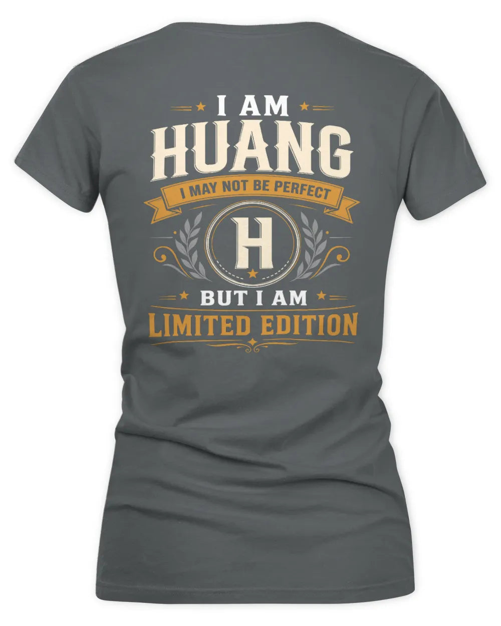 HUANG KT88-V9 - Personalized “I Am NAME I May Not Be Perfect, But I Am Limited Edition” - Women's V-Neck T-Shirt - Charcoal