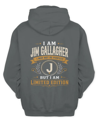 NICOLA KT88-V9 - Personalized “I Am NAME I May Not Be Perfect, But I Am Limited Edition” - Unisex Hoodie - Charcoal