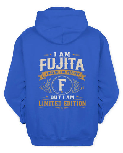 FUJITA KT88-V9 - Personalized “I Am NAME I May Not Be Perfect, But I Am Limited Edition” - Unisex Hoodie - Royal