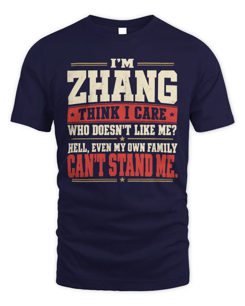 ZHANG-KTL06-H009 I’m [NAME] – Think I Care? Personalized Funny T-Shirt - Unisex Standard T-Shirt - Navy