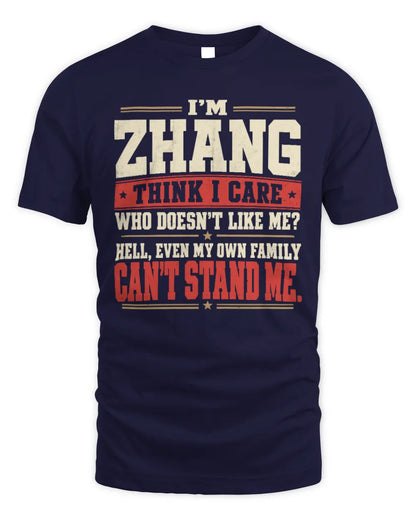 ZHANG-KTL06-H009 I’m [NAME] – Think I Care? Personalized Funny T-Shirt - Unisex Standard T-Shirt - Navy