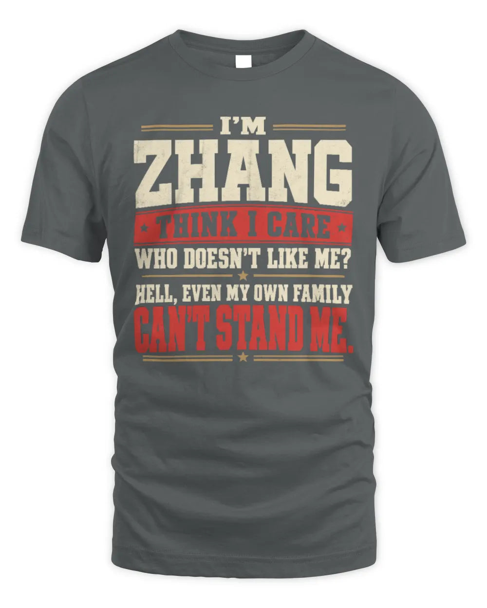 ZHANG-KTL06-H009 I’m [NAME] – Think I Care? Personalized Funny T-Shirt - Unisex Standard T-Shirt - Charcoal