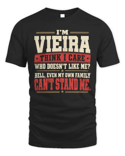 VIEIRA-KTL06-H009 I’m [NAME] – Think I Care? Personalized Funny T-Shirt - Unisex Standard T-Shirt - Black