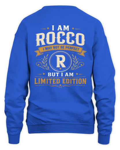 ROCCO KT88-V9 - Personalized “I Am NAME I May Not Be Perfect, But I Am Limited Edition” - Unisex Sweatshirt - Royal