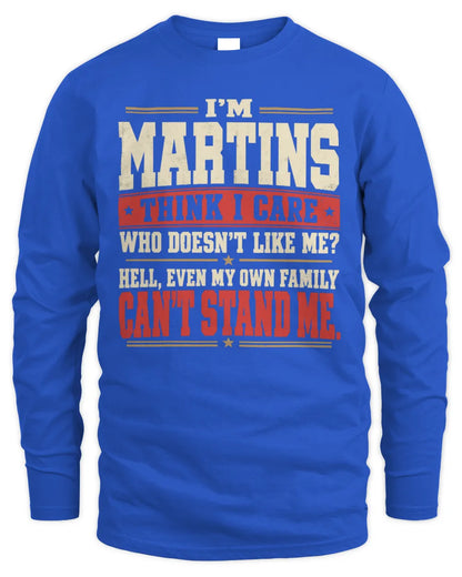 MARTINS-KTL06-H009 I’m [NAME] – Think I Care? Personalized Funny T-Shirt - Men's Long Sleeved T-Shirt - Royal