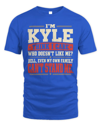 KYLE-KTL06-H009 I’m [NAME] – Think I Care? Personalized Funny T-Shirt - Unisex Standard T-Shirt - Royal