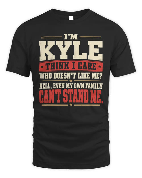 KYLE-KTL06-H009 I’m [NAME] – Think I Care? Personalized Funny T-Shirt - Unisex Standard T-Shirt - Black