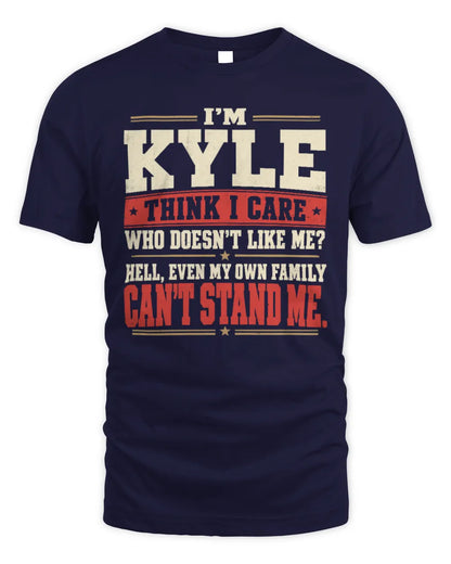KYLE-KTL06-H009 I’m [NAME] – Think I Care? Personalized Funny T-Shirt - Unisex Standard T-Shirt - Navy