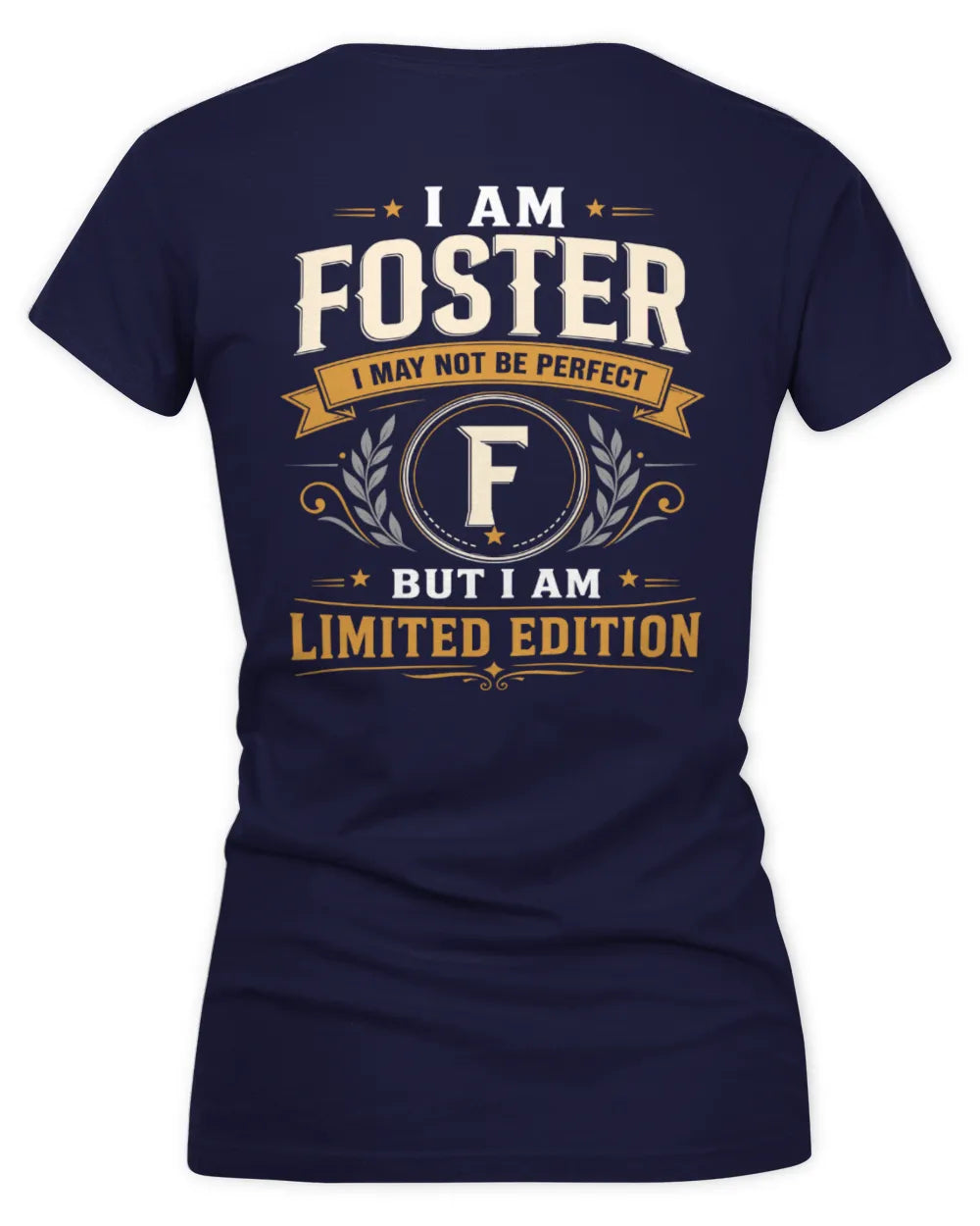 FOSTER KT88-V9 - Personalized “I Am NAME I May Not Be Perfect, But I Am Limited Edition” - Women's V-Neck T-Shirt - Navy