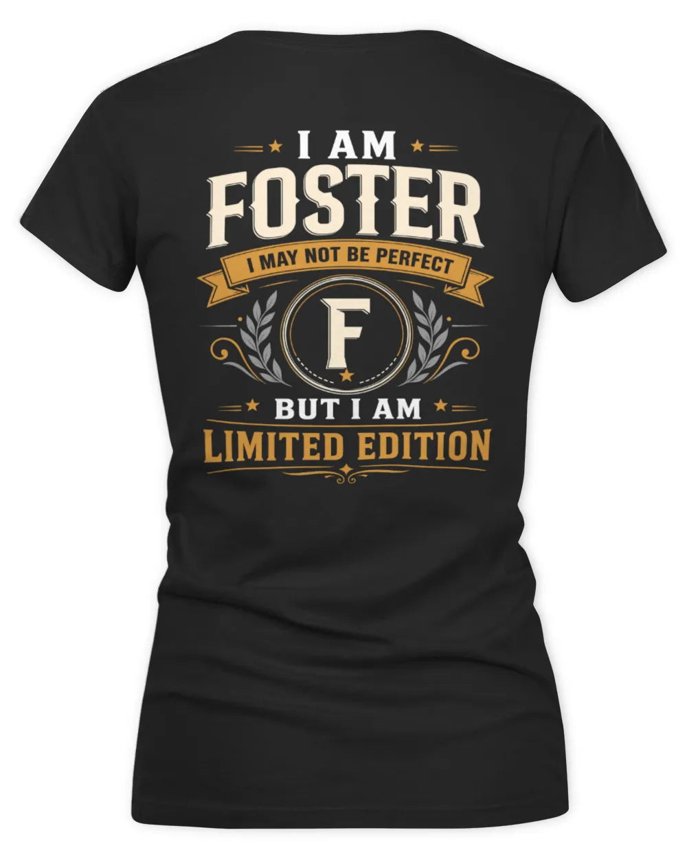 FOSTER KT88-V9 - Personalized “I Am NAME I May Not Be Perfect, But I Am Limited Edition” - Women's V-Neck T-Shirt - Black