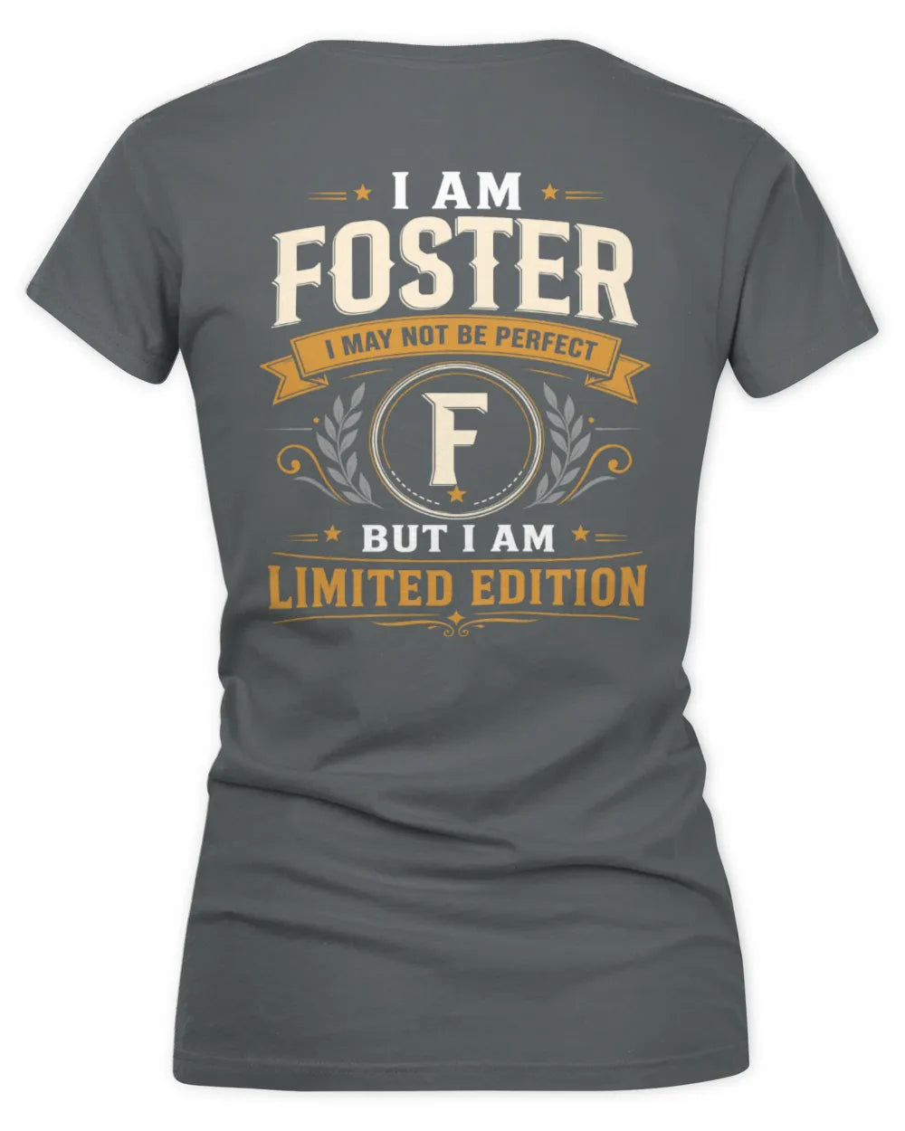 FOSTER KT88-V9 - Personalized “I Am NAME I May Not Be Perfect, But I Am Limited Edition” - Women's V-Neck T-Shirt - Charcoal