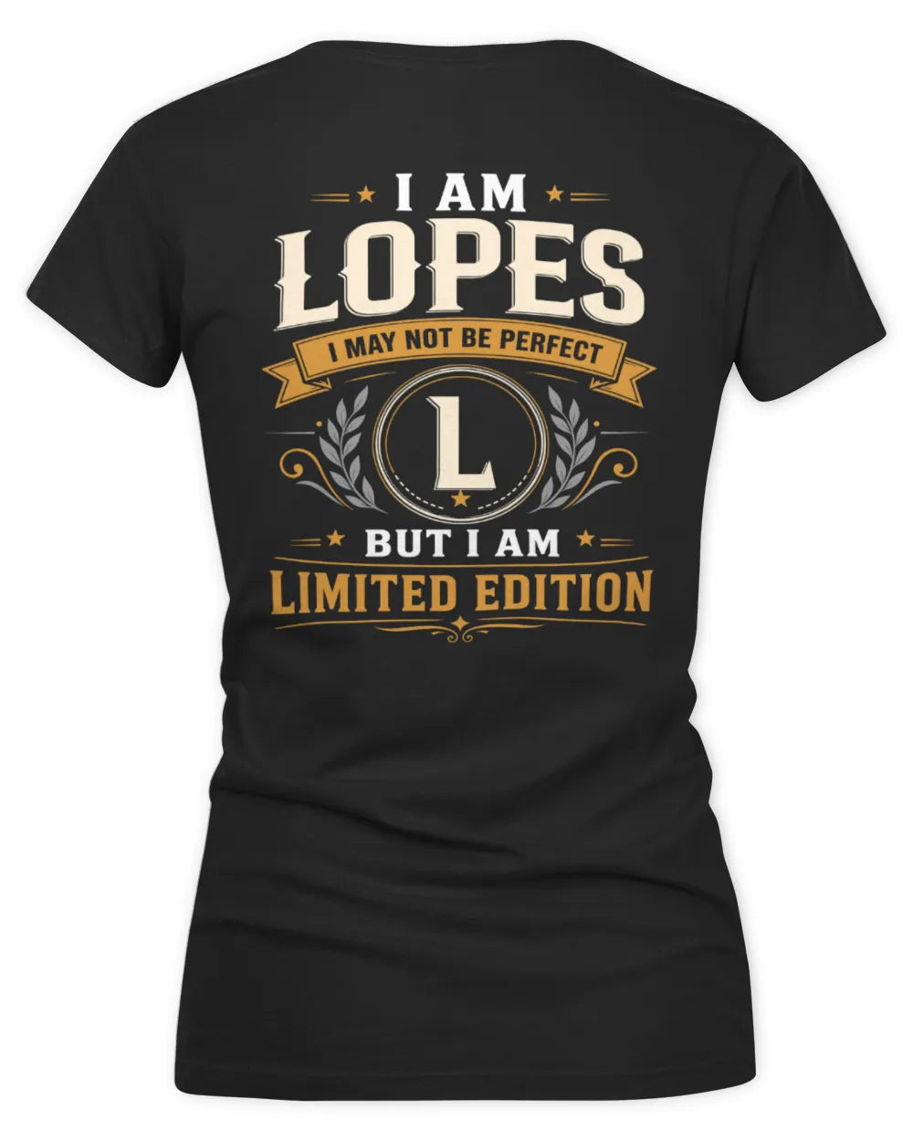 LOPES KT88-V9 - Personalized “I Am NAME I May Not Be Perfect, But I Am Limited Edition” - Women's V-Neck T-Shirt - Black