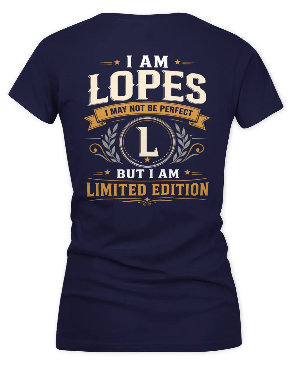 LOPES KT88-V9 - Personalized “I Am NAME I May Not Be Perfect, But I Am Limited Edition” - Women's V-Neck T-Shirt - Navy