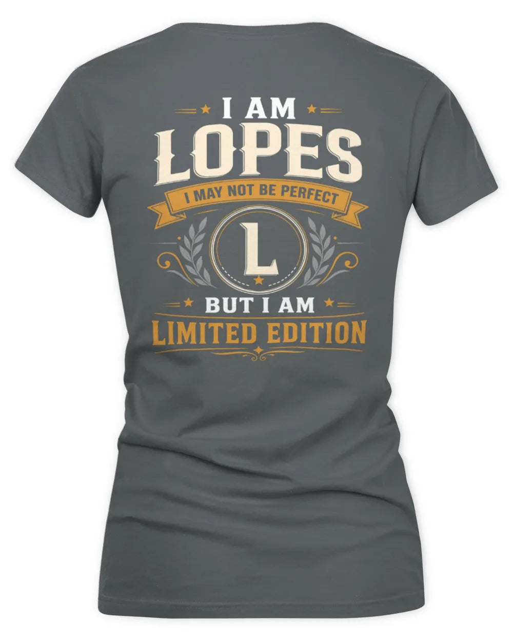 LOPES KT88-V9 - Personalized “I Am NAME I May Not Be Perfect, But I Am Limited Edition” - Women's V-Neck T-Shirt - Charcoal