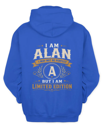 ALAN KT88-V9 - Personalized “I Am NAME I May Not Be Perfect, But I Am Limited Edition” - Unisex Hoodie - Royal