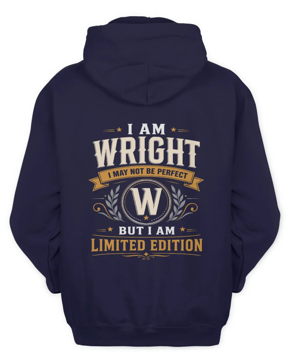 WRIGHT KT88-V9 - Personalized “I Am NAME I May Not Be Perfect, But I Am Limited Edition” - Unisex Hoodie - Navy