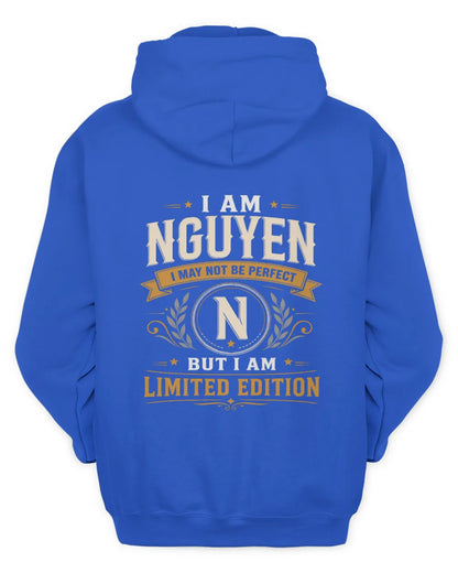 NGUYEN KT88-V9 - Personalized “I Am NAME I May Not Be Perfect, But I Am Limited Edition” - Unisex Hoodie - Royal