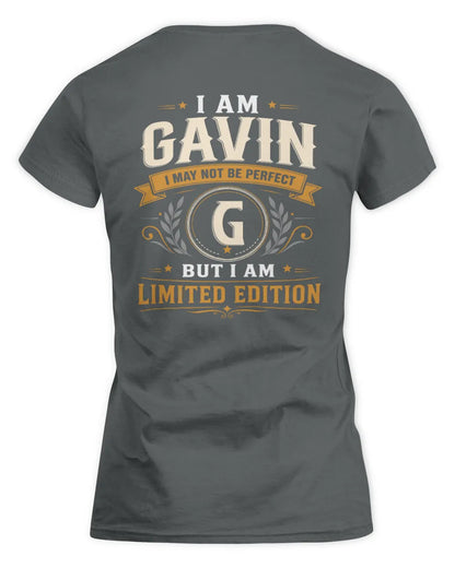 GAVIN KT88-V9 - Personalized “I Am NAME I May Not Be Perfect, But I Am Limited Edition” - Women's Standard T-Shirt - Charcoal