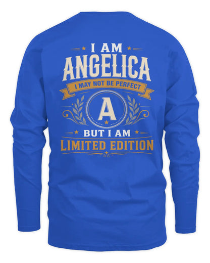 ANGELICA KT88-V9 - Personalized “I Am NAME I May Not Be Perfect, But I Am Limited Edition” - Men's Long Sleeved T-Shirt - Royal