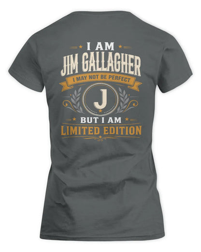 NICOLA KT88-V9 - Personalized “I Am NAME I May Not Be Perfect, But I Am Limited Edition” - Women's Standard T-Shirt - Charcoal