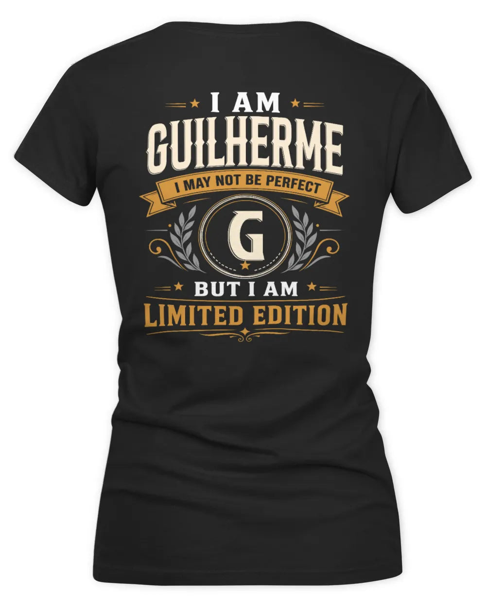 GUILHERME KT88-V9 - Personalized “I Am NAME I May Not Be Perfect, But I Am Limited Edition” - Women's V-Neck T-Shirt - Black