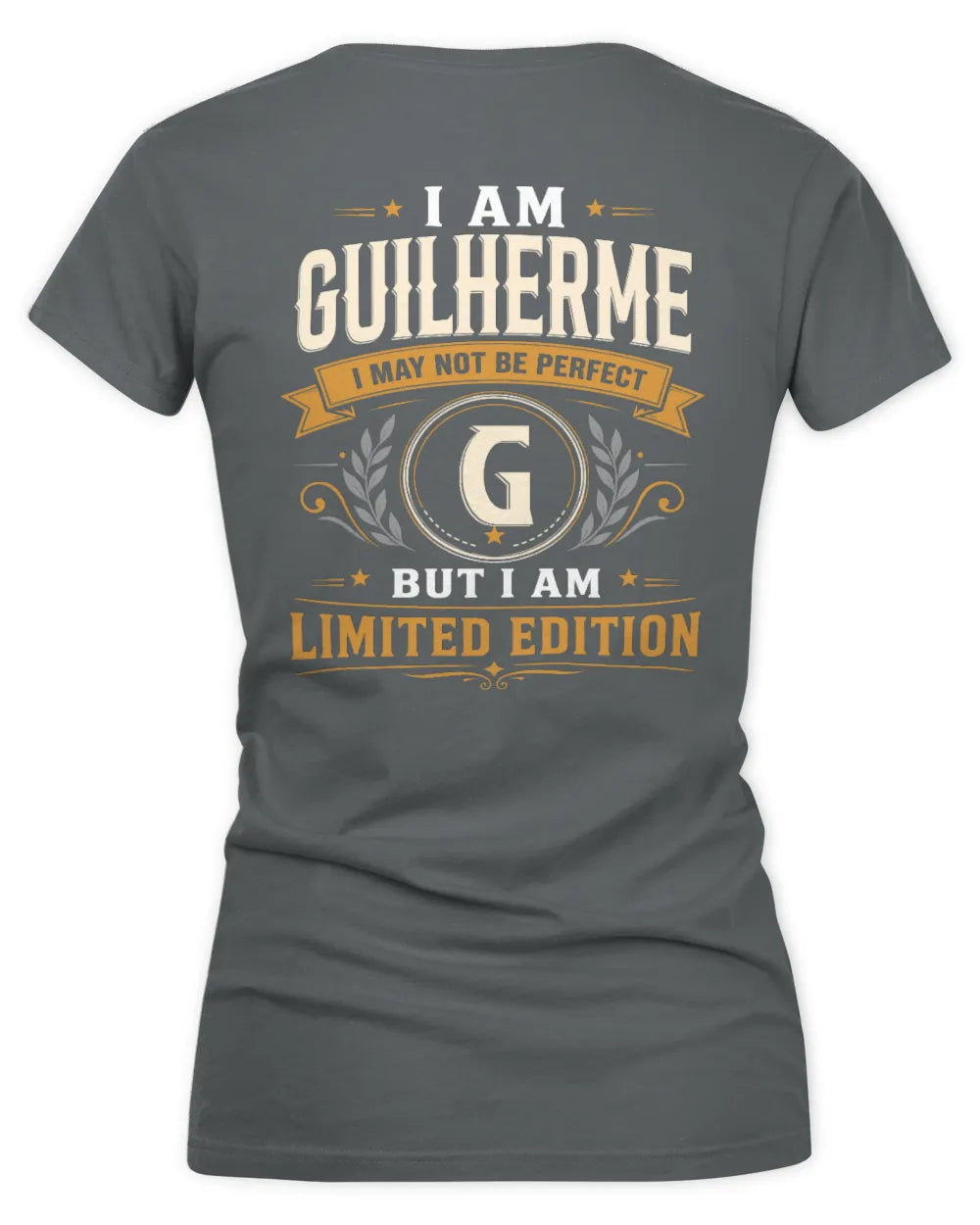 GUILHERME KT88-V9 - Personalized “I Am NAME I May Not Be Perfect, But I Am Limited Edition” - Women's V-Neck T-Shirt - Charcoal