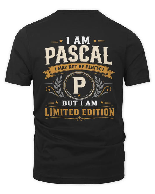 PASCAL KT88-V9 - Personalized “I Am NAME I May Not Be Perfect, But I Am Limited Edition” - Unisex Premium T-Shirt - Black
