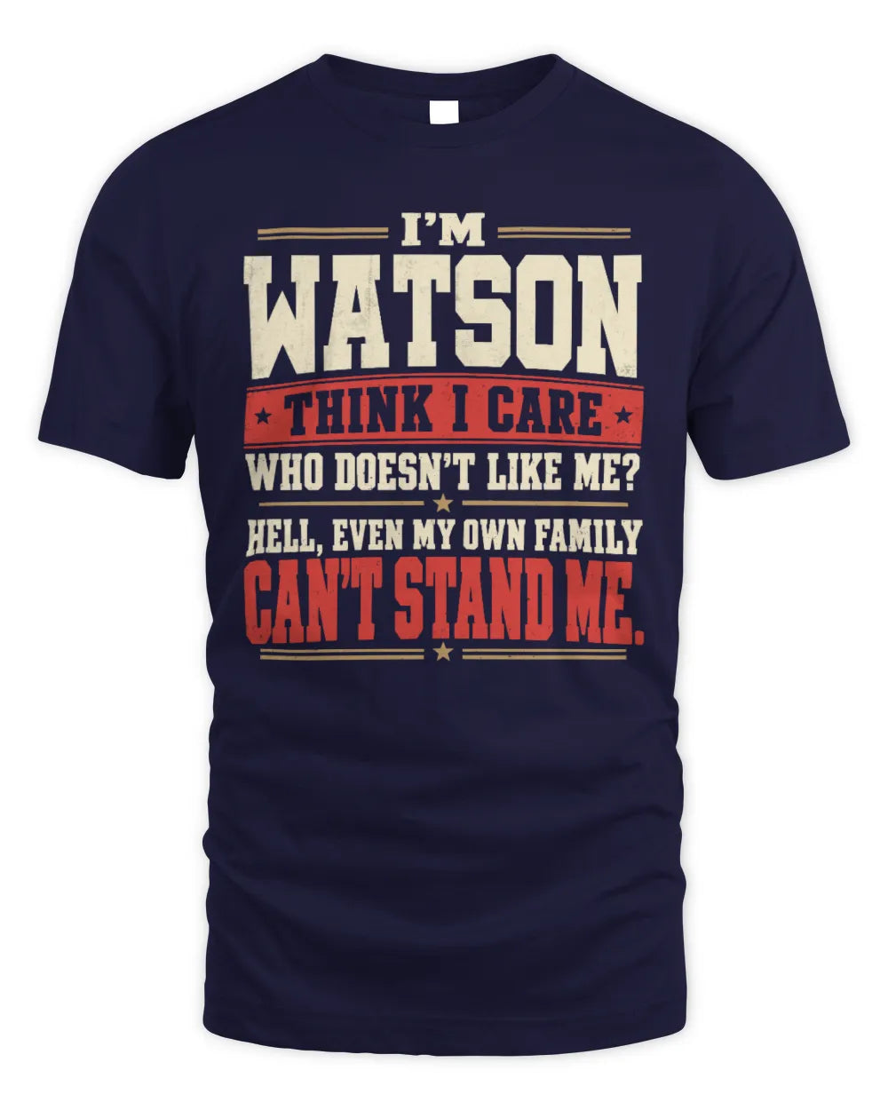 WATSON-KTL06-H009 I’m [NAME] – Think I Care? Personalized Funny T-Shirt - Unisex Standard T-Shirt - Navy