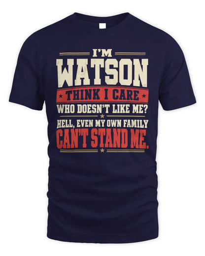 WATSON-KTL06-H009 I’m [NAME] – Think I Care? Personalized Funny T-Shirt - Unisex Standard T-Shirt - Navy