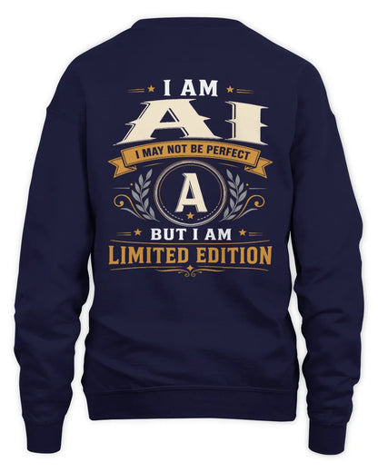 AI KT88-V9 - Personalized “I Am NAME I May Not Be Perfect, But I Am Limited Edition” - Unisex Sweatshirt - Navy