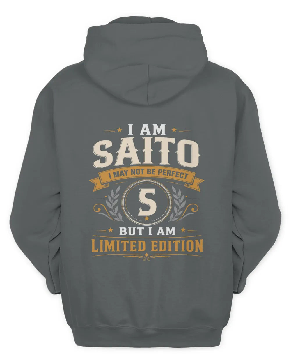 SAITO KT88-V9 - Personalized “I Am NAME I May Not Be Perfect, But I Am Limited Edition” - Unisex Hoodie - Charcoal