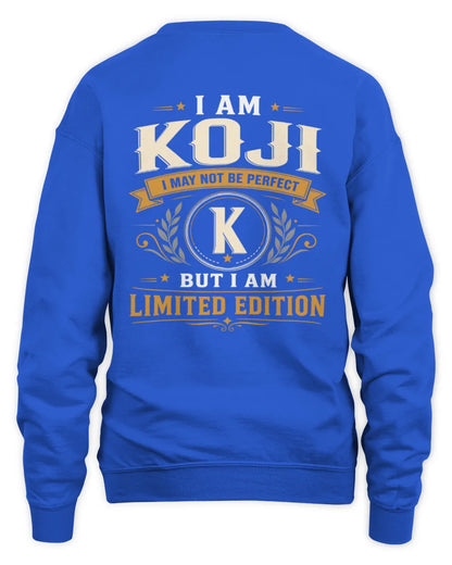 KOJI KT88-V9 - Personalized “I Am NAME I May Not Be Perfect, But I Am Limited Edition” - Unisex Sweatshirt - Royal