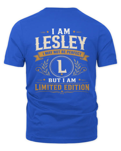 LESLEY KT88-V9 - Personalized “I Am NAME I May Not Be Perfect, But I Am Limited Edition” - Unisex Premium T-Shirt - Royal