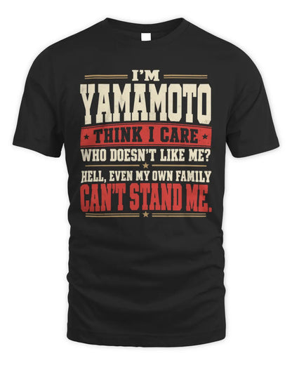 YAMAMOTO-KTL06-H009 I’m [NAME] – Think I Care? Personalized Funny T-Shirt - Unisex Standard T-Shirt - Black
