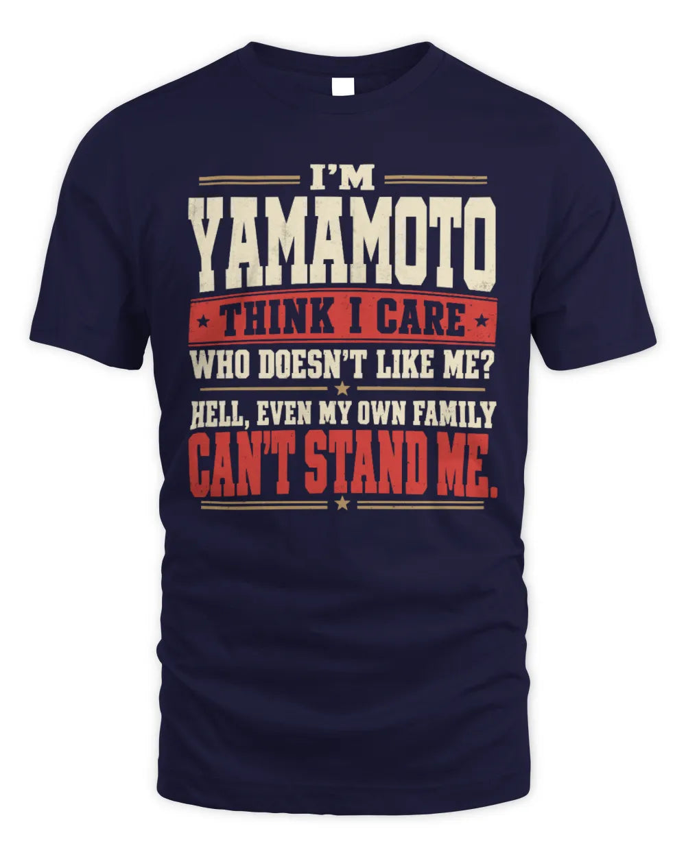 YAMAMOTO-KTL06-H009 I’m [NAME] – Think I Care? Personalized Funny T-Shirt - Unisex Standard T-Shirt - Navy