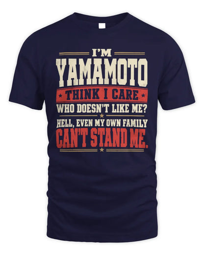 YAMAMOTO-KTL06-H009 I’m [NAME] – Think I Care? Personalized Funny T-Shirt - Unisex Standard T-Shirt - Navy