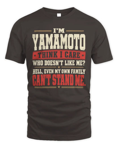 YAMAMOTO-KTL06-H009 I’m [NAME] – Think I Care? Personalized Funny T-Shirt - Unisex Standard T-Shirt - Dark Chocolate