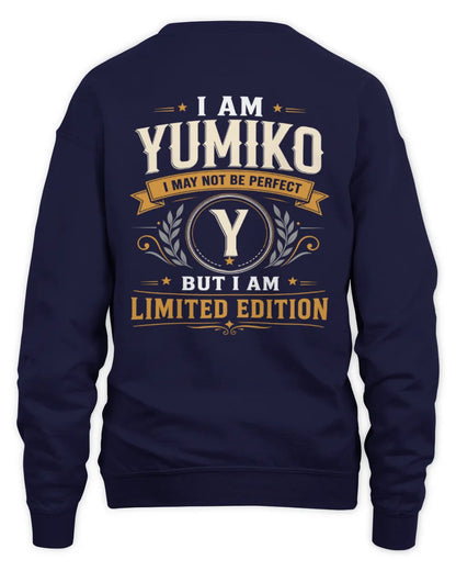 YUMIKO KT88-V9 - Personalized “I Am NAME I May Not Be Perfect, But I Am Limited Edition” - Unisex Sweatshirt - Navy